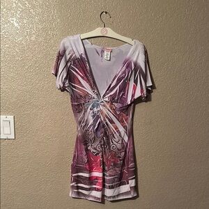 Purple and Pink Graphic Dress size large